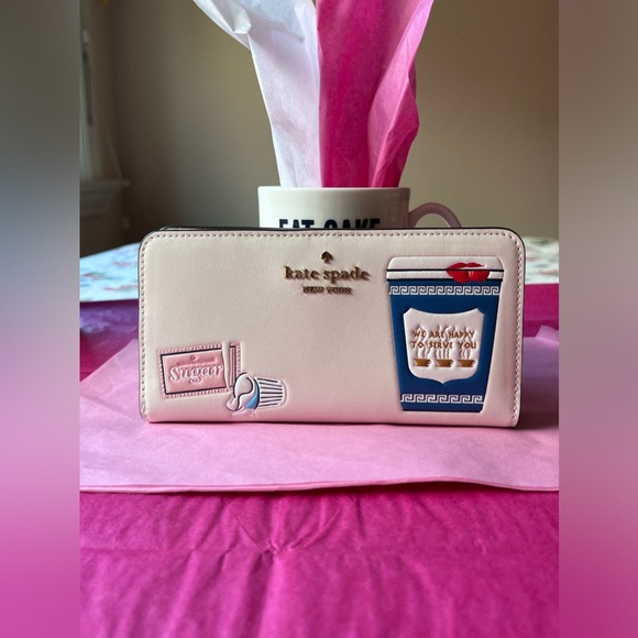 ☕️🍩☕️KATE SPADE COFFEE BREAK LARGE SLIM BIFOLD WALLET BUNDLE ☕️ NWT🍩 ☕️🍩 - Picture 7 of 16